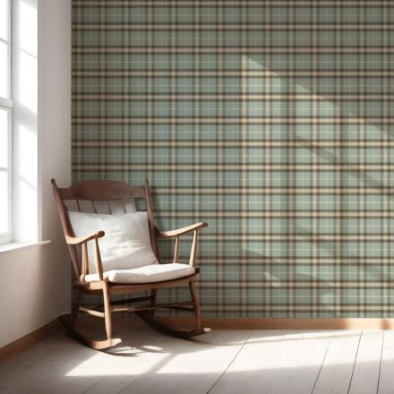 'Dusty Dew' Geometric Plaid Checkered Wallpaper (Green/ Brown/ Beige) - Image 5