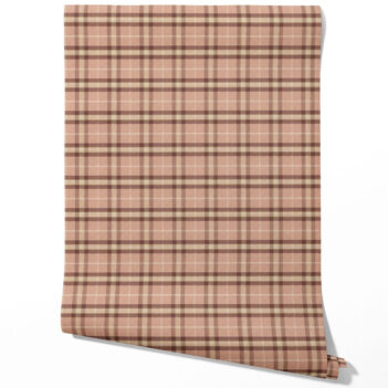 'Montebello' Geometric Plaid Checkered Wallpaper (Blush Rose Pink/ Brown/ Beige)