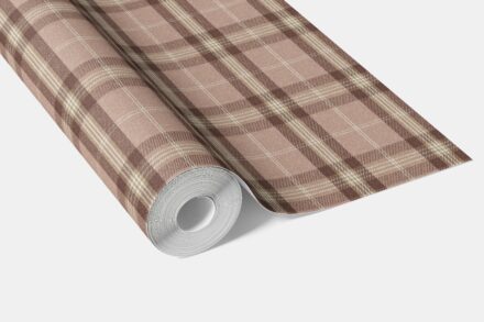 'Montebello' Geometric Plaid Checkered Wallpaper (Blush Rose Pink/ Brown/ Beige) - Image 3