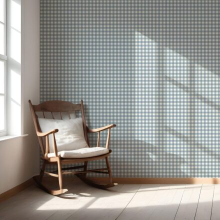 'Rain Star' Geometric Gingham Checkered Wallpaper (Blue) - Image 5