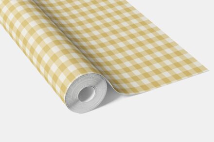 'Talavera' Geometric Gingham Checkered Wallpaper (Yellow) - Image 4