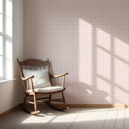 'Swanlike' Geometric Gingham Checkered Wallpaper (Pink) - Image 5