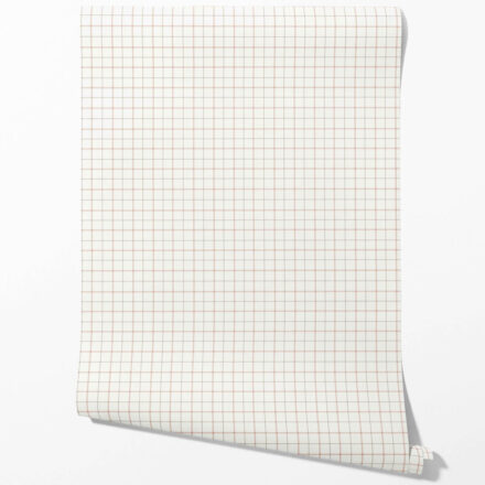 'Ironbark' Windowpane Checkered/ Plaid Wallpaper (Pink/ White/ Taupe) - Image 3
