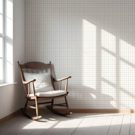 'Ironbark' Windowpane Checkered/ Plaid Wallpaper (Pink/ White/ Taupe) - Image 5