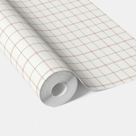 'Ironbark' Windowpane Checkered/ Plaid Wallpaper (Pink/ White/ Taupe)