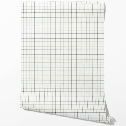'Rock Way' Windowpane Checkered/ Plaid Wallpaper (Navy Blue/ White/ Taupe) - Image 3