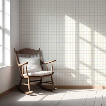 'Cloud Peak' Windowpane Checkered/ Plaid Wallpaper (Mustard Yellow/ White/ Taupe) - Image 5