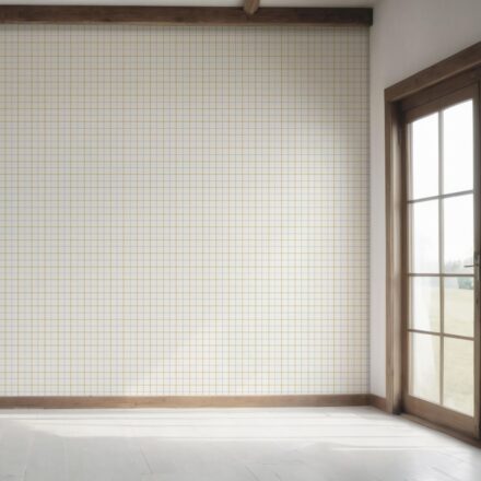 'Cloud Peak' Windowpane Checkered/ Plaid Wallpaper (Mustard Yellow/ White/ Taupe) - Image 7