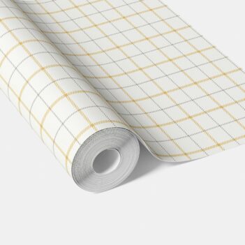 'Cloud Peak' Windowpane Checkered/ Plaid Wallpaper (Mustard Yellow/ White/ Taupe)