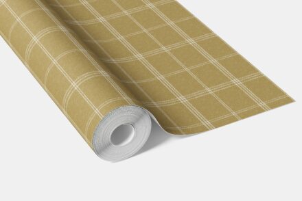 'Tortuga' Geometric Plaid Checkered Wallpaper (Mustard Yellow) - Image 3