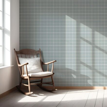 'Morden' Geometric Plaid Checkered Wallpaper (Duck Egg Blue) - Image 5