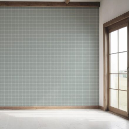 'Morden' Geometric Plaid Checkered Wallpaper (Duck Egg Blue) - Image 7