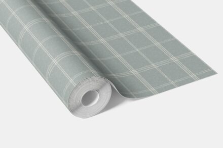 'Morden' Geometric Plaid Checkered Wallpaper (Duck Egg Blue) - Image 3