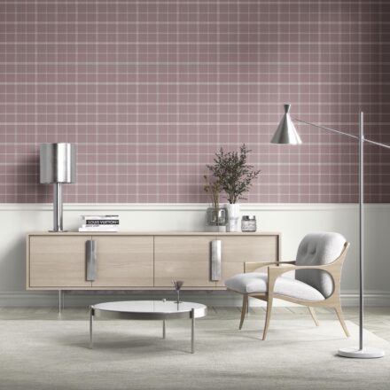 'Star Balsam' Geometric Plaid Checkered Wallpaper (Mauve/ Muted Pink) - Image 2