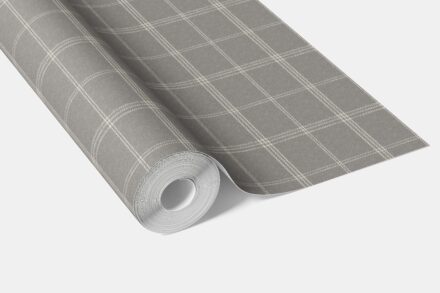 'Hobart' Neutral Geometric Plaid Checkered Wallpaper (Gray) - Image 3