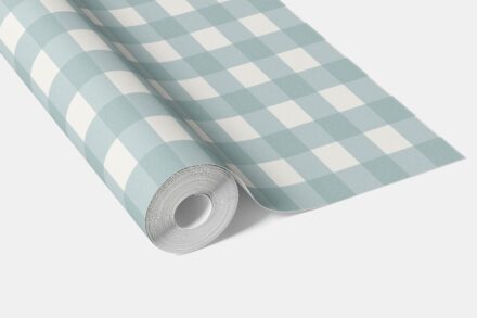 'Jack Pine' Geometric Gingham Checkered Wallpaper (Seafoam Blue) - Image 4