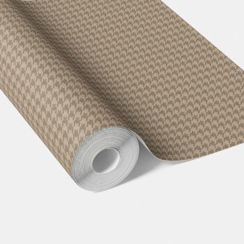 'Errico' Neutral Plain/ Textured Houndstooth Wallpaper (Coffee Brown)
