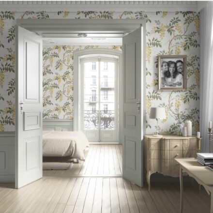 'Reverie' Floral Vine/ Botanical Patterned Wallpaper (Cream/ Yellow/ Green) - Image 4