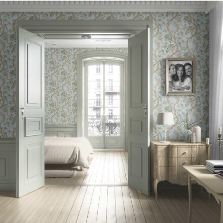 'Briarcliff' Floral/ Bird Print Chinoiserie Wallpaper (Duck Egg Blue/ Green/ Brown) - Image 4