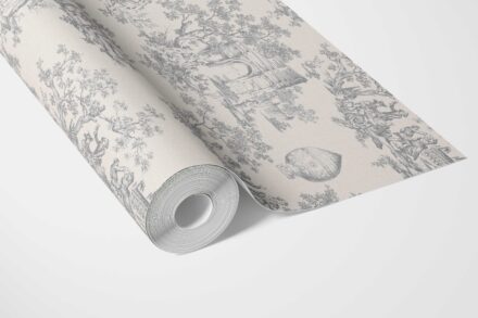 'Gypsy Pie' Toile de Jouy/ Nature Print Wallpaper (Dove Gray/ Off-White) - Image 3