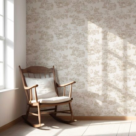 'Anne Cloud' Toile de Jouy/ Nature Print Wallpaper (Beige/ Brown/ Taupe) - Image 5