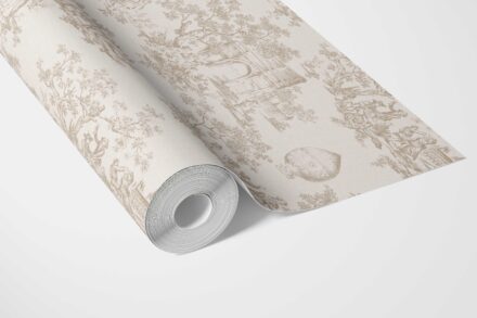 'Anne Cloud' Toile de Jouy/ Nature Print Wallpaper (Beige/ Brown/ Taupe) - Image 3