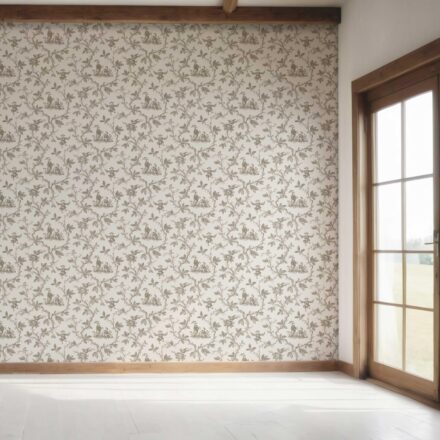 'Eden Charm' Floral Toile de Jouy Wallpaper (Beige/ Brown/ Taupe) - Image 7