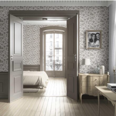 'Eden Charm' Floral Toile de Jouy Wallpaper (Beige/ Brown/ Taupe) - Image 4