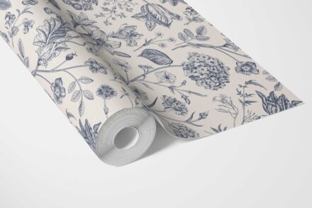 'Jeffries' Floral/ Botanical Wallpaper (Navy Blue) - Image 3