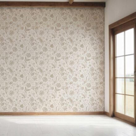 'Chill Buff' Neutral Floral/ Botanical Wallpaper (Beige/ Soft Taupe) - Image 7