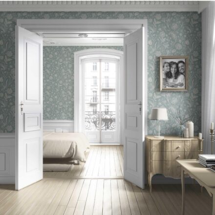 'Emalia' Floral/ Botanical Wallpaper (Cadet Blue/ Mint Gray/ Cream) - Image 4