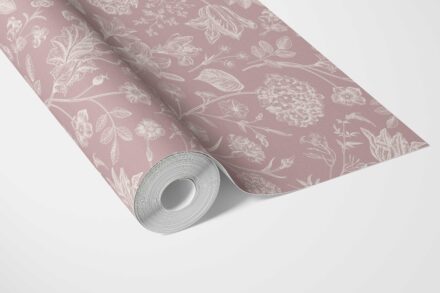 'Jardin Bloom' Floral/ Botanical Wallpaper (Dusky Pink/ Cream) - Image 3