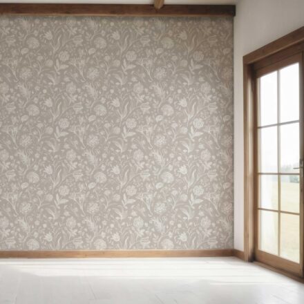'Glazed' Neutral Floral/ Botanical Wallpaper (Greige/ Warm Gray/ Taupe) - Image 7