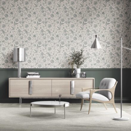 'Gosling' Floral/ Botanical Wallpaper (Teal Green) - Image 2