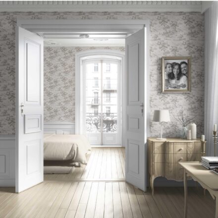 'Tiara' Floral Toile de Jouy Nature Print Wallpaper (Greige/ Taupe/ Warm Gray) - Image 4