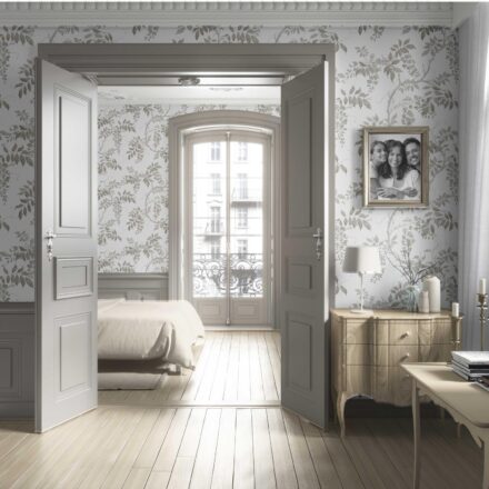 'Pebble Ash' Neutral Floral Vine/ Botanical Wallpaper (Gray/ Greige/ White/ Taupe) - Image 4