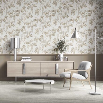 'Avairy' Neutral Floral Vine/ Botanical Wallpaper (Beige/ Taupe/ Gray/ White) - Image 2