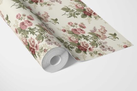 'Ori Hills' English Floral Print Wallpaper (Cream/ Pink/ Green/ Mauve) - Image 3