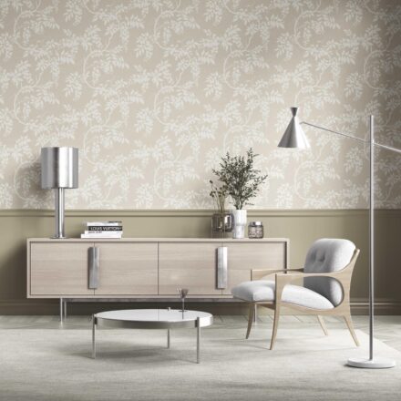 'Andria' Neutral Floral Vine/ Botanical Wallpaper (Beige/ Cream/ Warm Gray) - Image 2