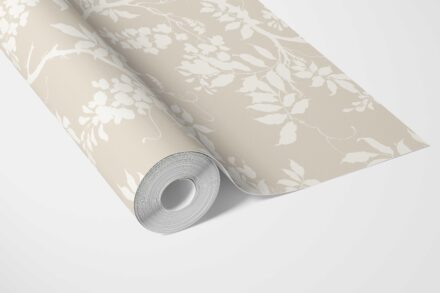 'Andria' Neutral Floral Vine/ Botanical Wallpaper (Beige/ Cream/ Warm Gray) - Image 3