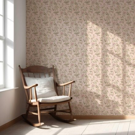 'Honshu' Chinoiserie/ English Floral Wallpaper (Soft Pink/ Peach/ Green/ Cream) - Image 5