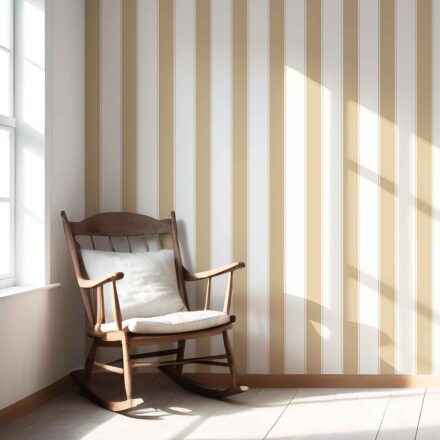 'Urbino' Geometric Striped Wallpaper (Sand Beige/ Tan/ White) - Image 6