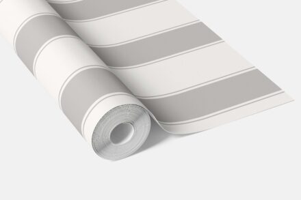 'Glinted' Neutral Geometric Striped Wallpaper (Gray/ White) - Image 2