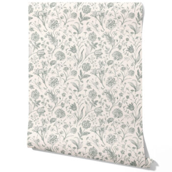 'Gosling' Floral/ Botanical Wallpaper (Teal Green)