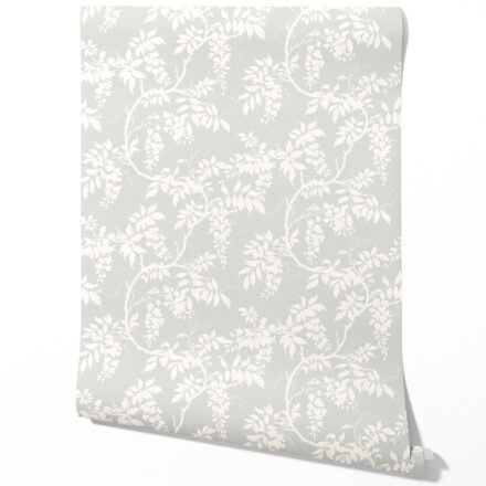 'Sassari' Neutral Floral Vine/ Botanical Wallpaper (Dove Gray/ Off-White)