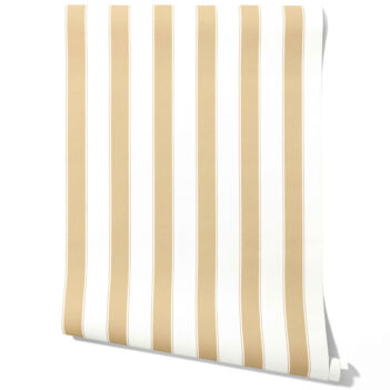 'Urbino' Geometric Striped Wallpaper (Sand Beige/ Tan/ White)
