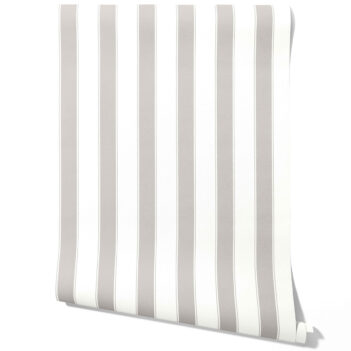 'Glinted' Neutral Geometric Striped Wallpaper (Gray/ White)