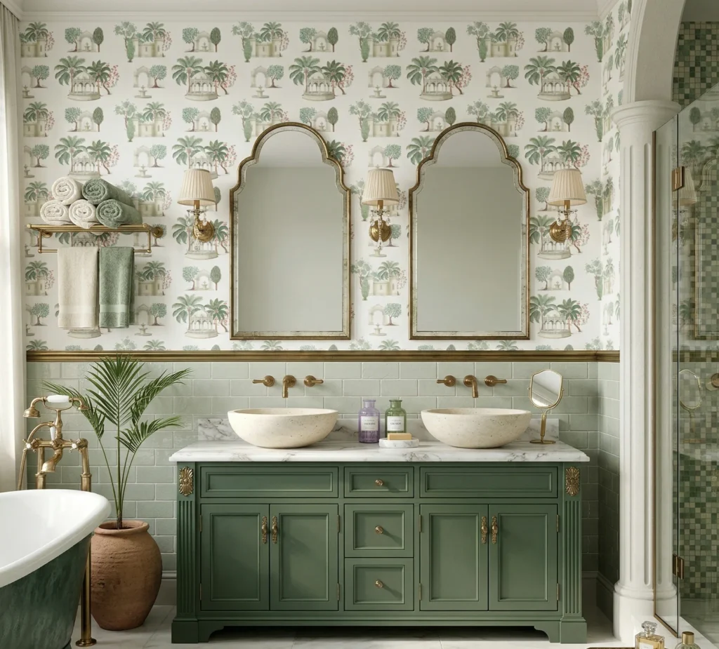 Eclectic Bathroom Wallpaper