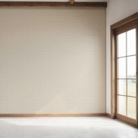 'Wisdom' Neutral Small Floral Lattice/ Geometric Micro-Print Wallpaper (Beige/ Soft Taupe/ Greige) - Image 7
