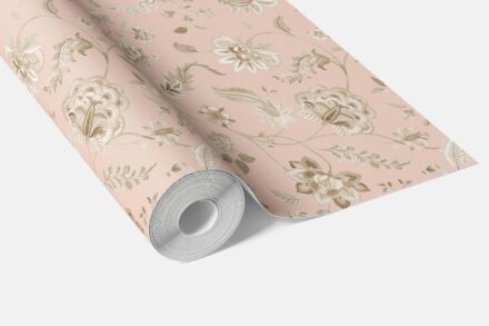 'Avarakta' Floral Botanical Patterned Wallpaper (Sandy Pink/ Beige) - Image 3